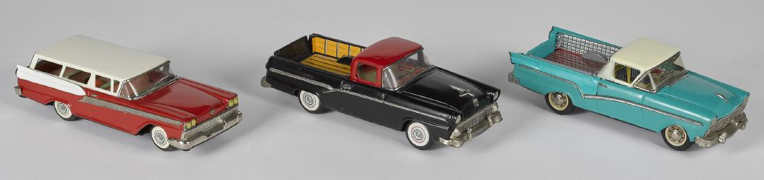 Two tin friction Ford trucks, etc. (1 of 2)