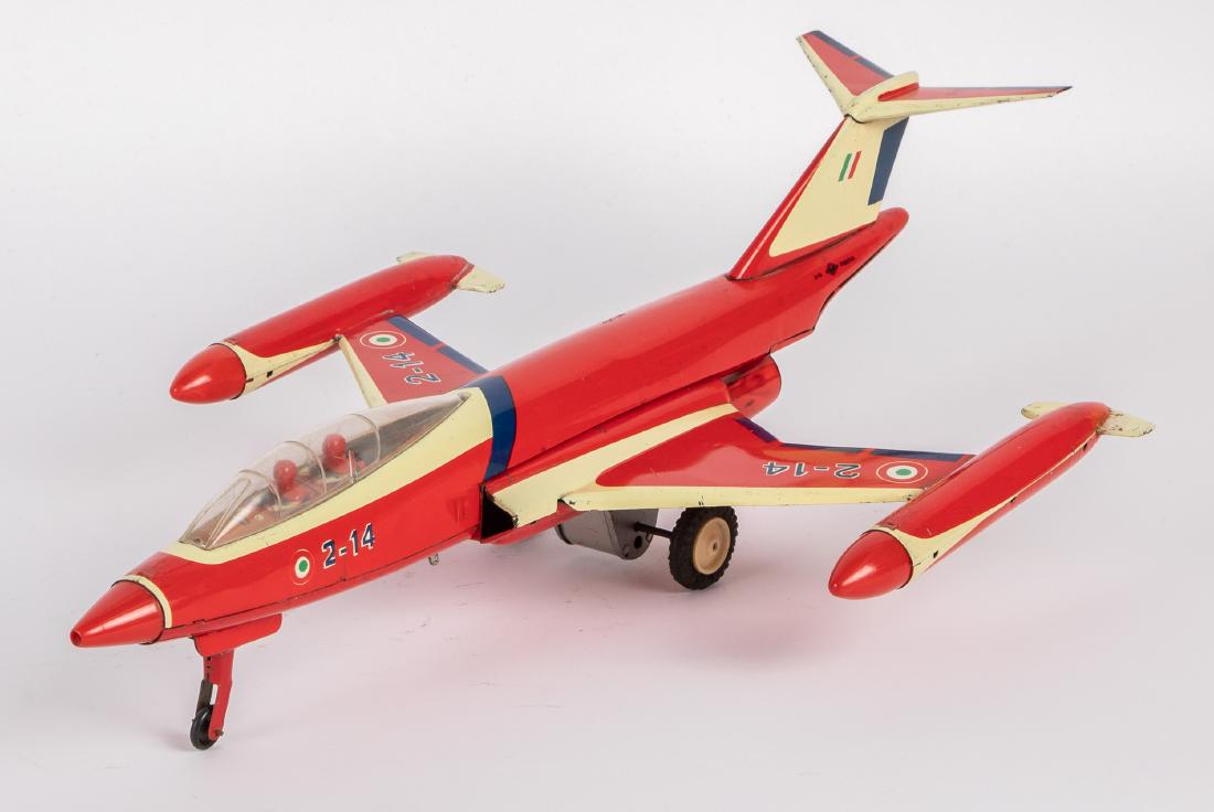 Italian Ingap Padova tin lithograph friction jet: Italian Ingap Padova tin lithograph friction jet, 13'' wingspan. Provenance: Estate of Jonathan Barrow, Los Angeles, California.