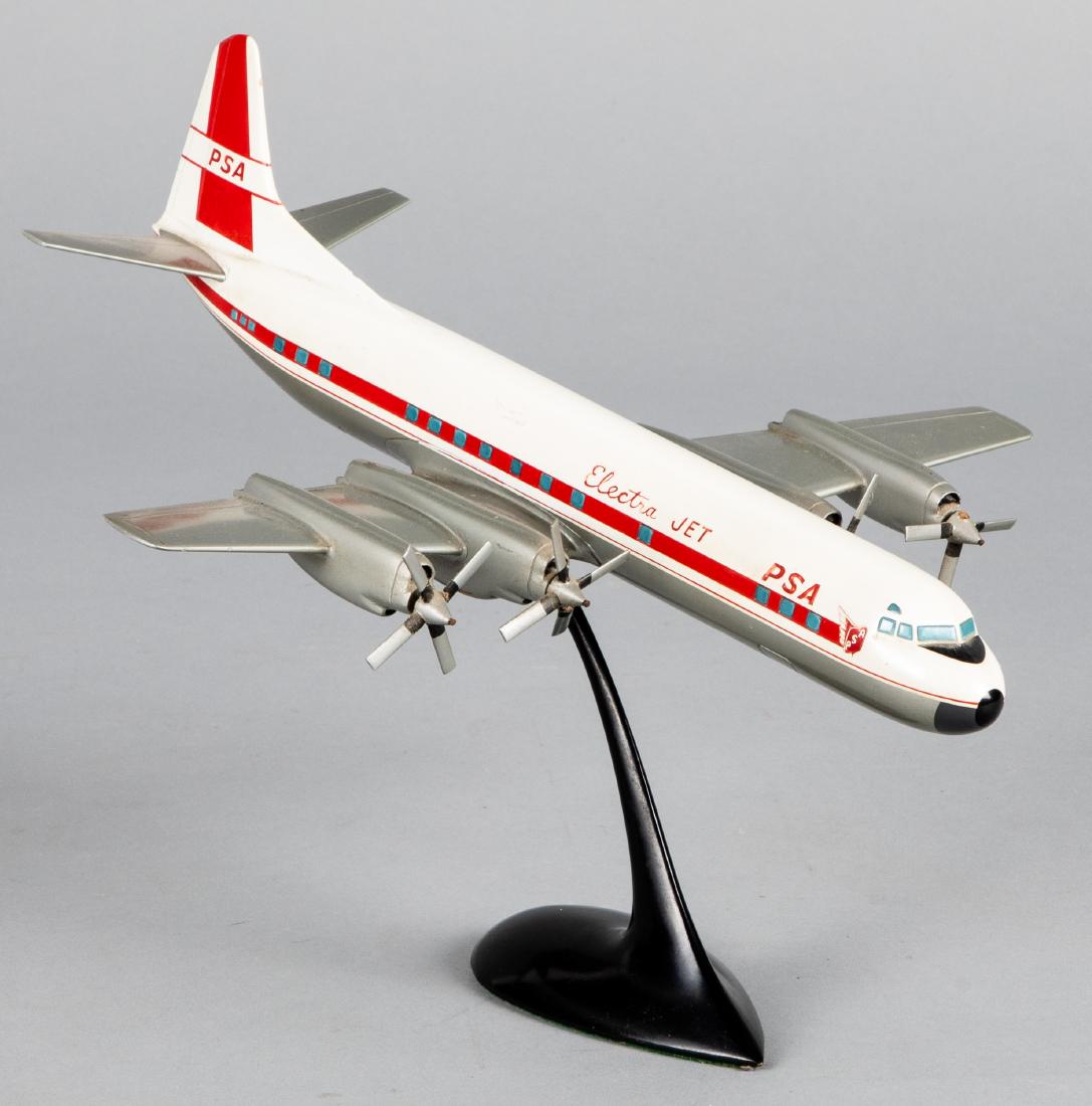 PSA Electra Jet plastic airplane model: PSA Electra Jet plastic airplane model, 12'' wingspan. Provenance: Estate of Jonathan Barrow, Los Angeles, California.