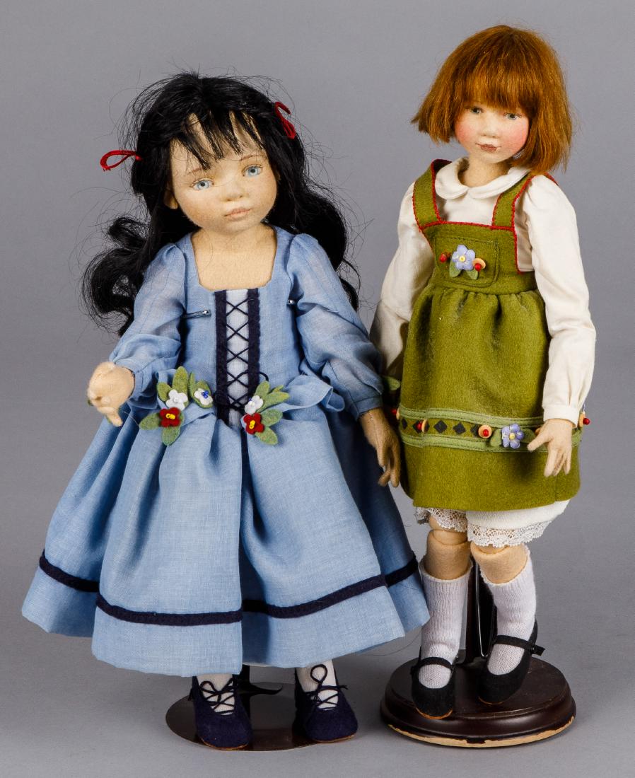 Two Maggie Iacono felt dolls: Two Maggie Iacono felt dolls, to include Snow White #16/60 and Red Riding Hood #4/70, 16'' h.