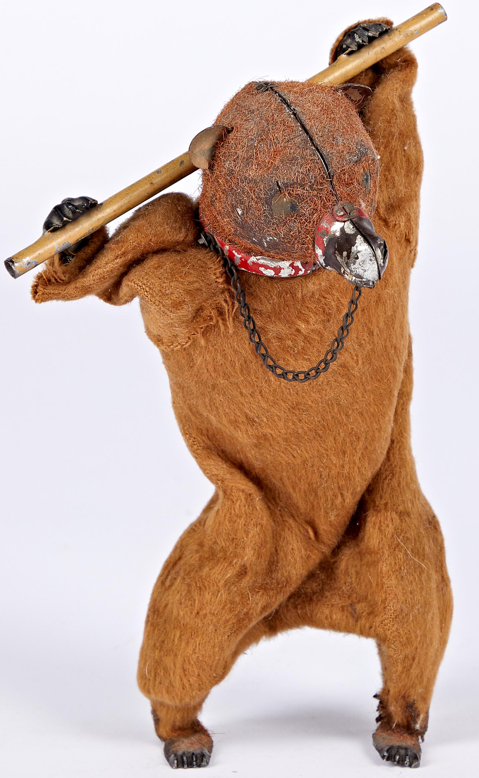 Martin clockwork walking bear: French Fernand Martin clockwork walking bear, 7 1/2'' h.