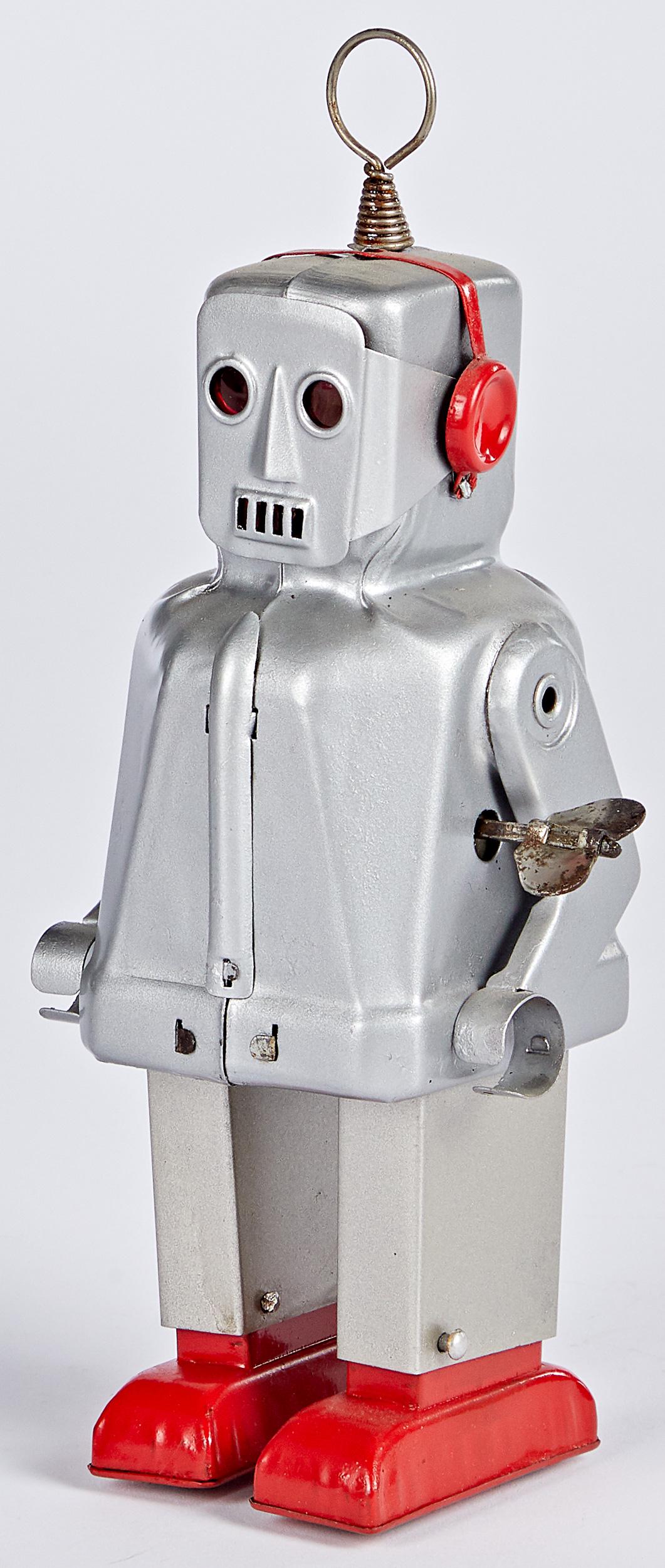 Japanese tin wind-up Sparky robot: Japanese tin wind-up Sparky robot, 8'' h.