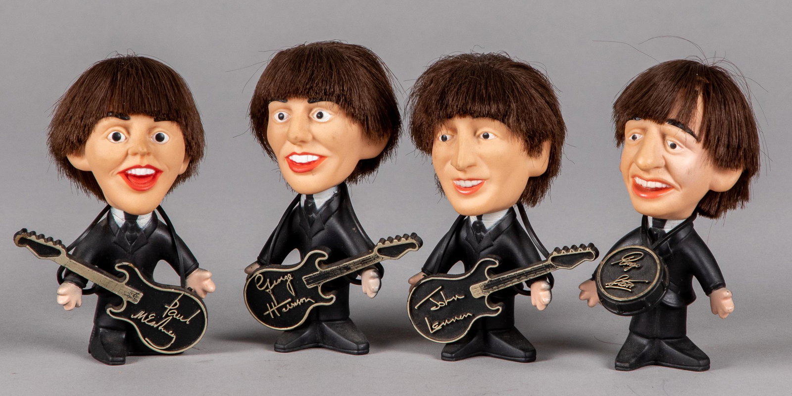Set of four Nems rubber Beatles dolls: Set of four Nems rubber Beatles dolls, 4 1/2'' h.