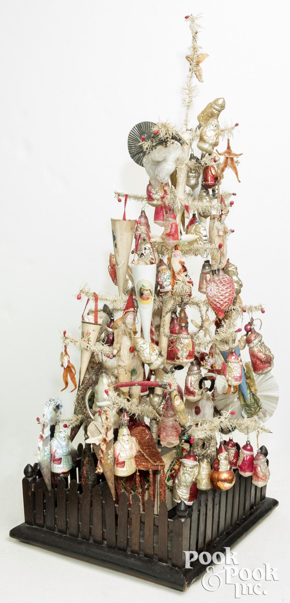 Decorated German white feather tree (1 of 2)