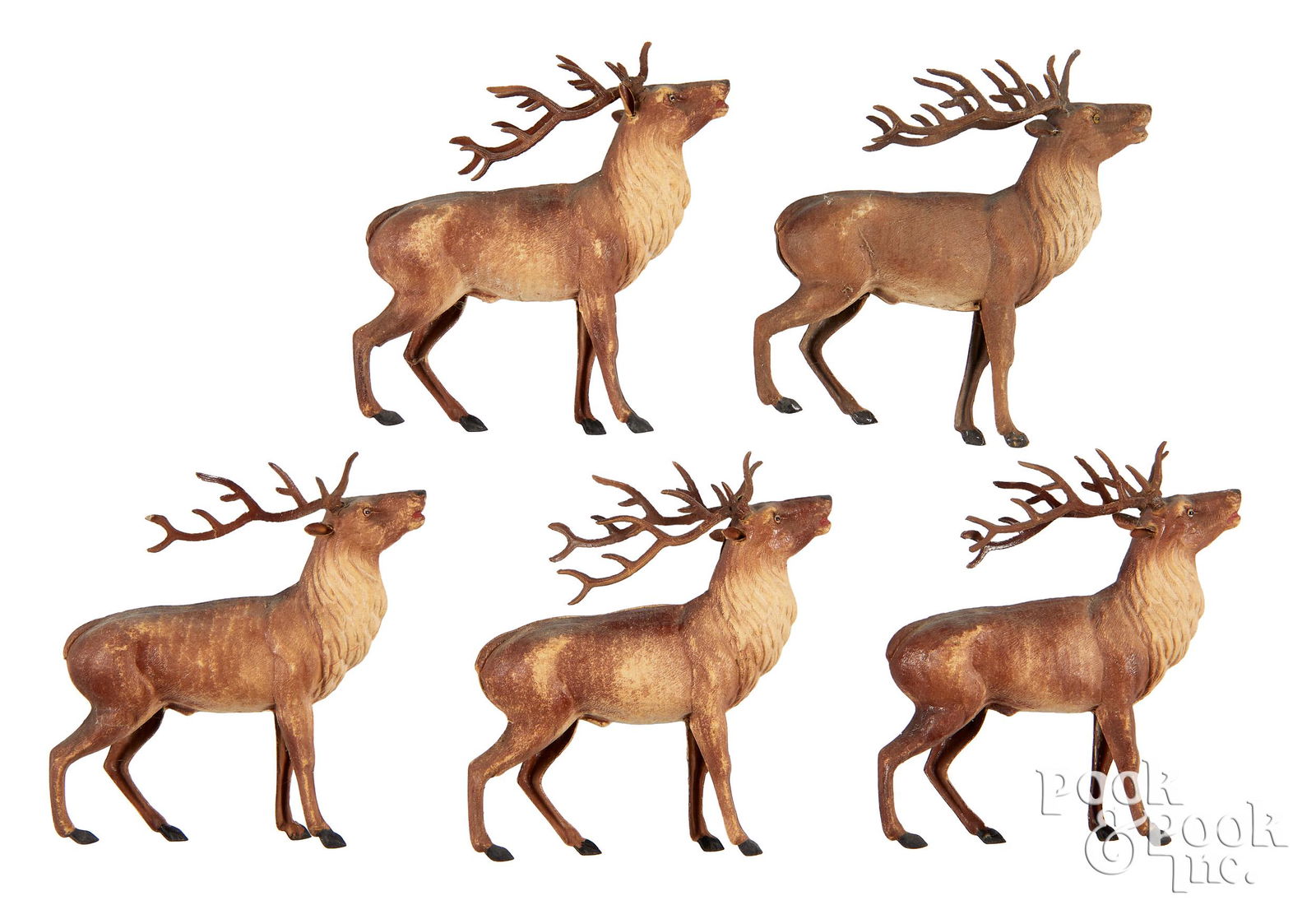 Five large Dresden reindeer Christmas ornaments (1 of 2)