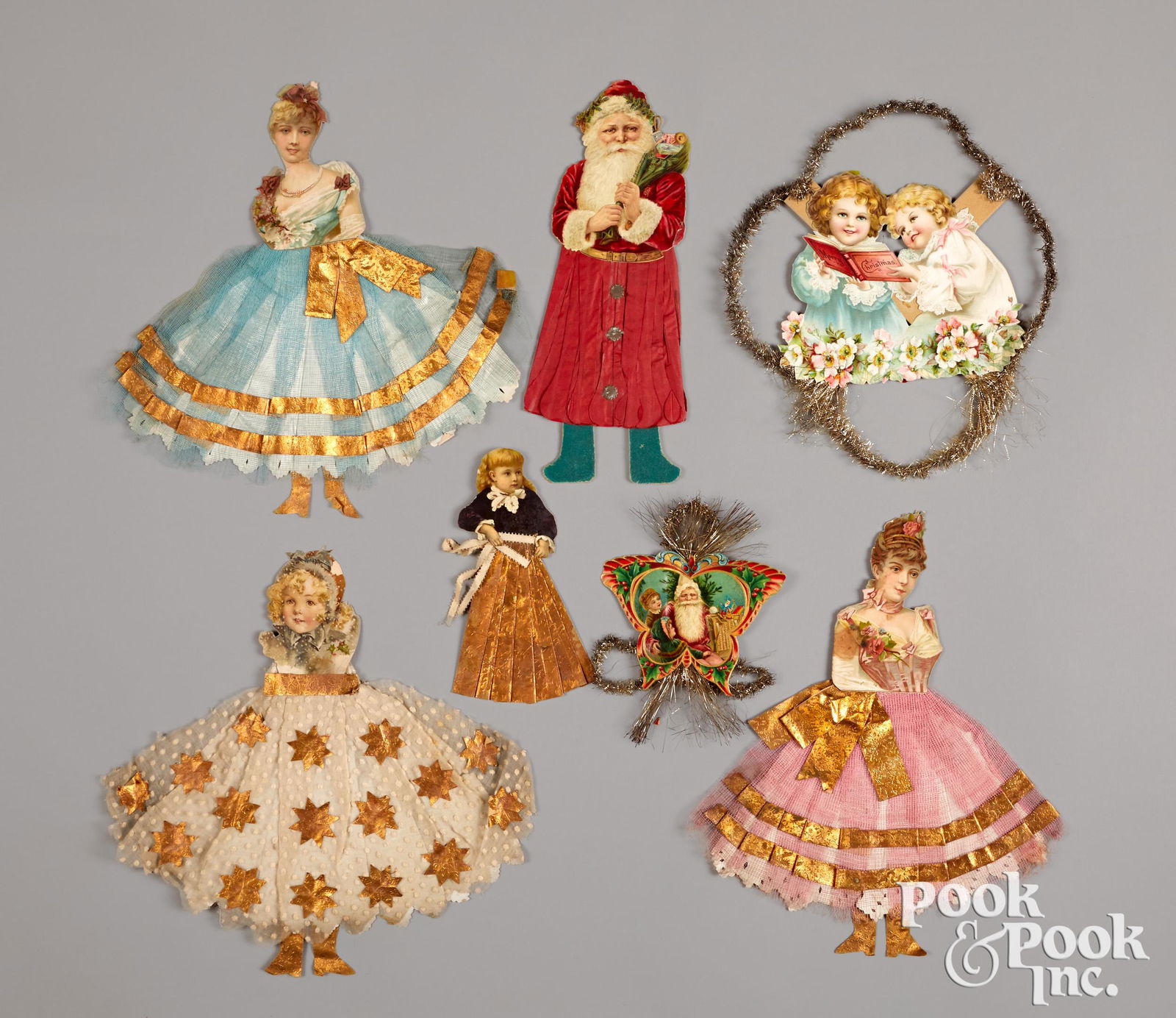 Seven Victorian scrap Christmas ornaments (1 of 1)