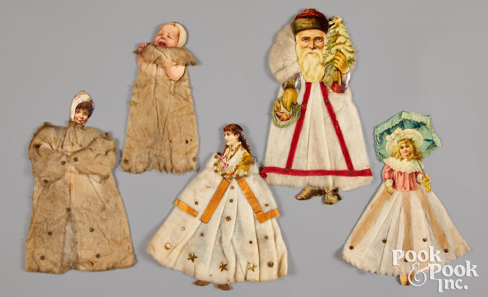 Victorian scrap and cotton Christmas ornaments (1 of 1)