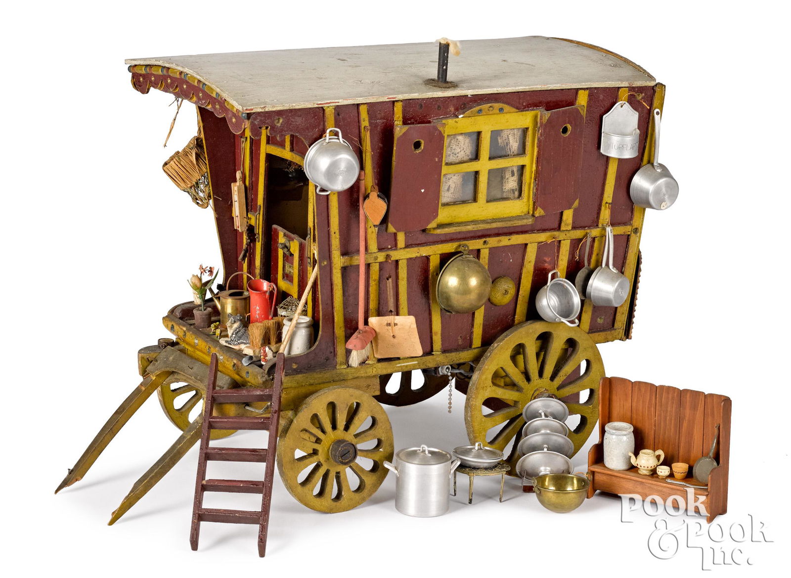 Folk art wood huckster wagon (1 of 5)