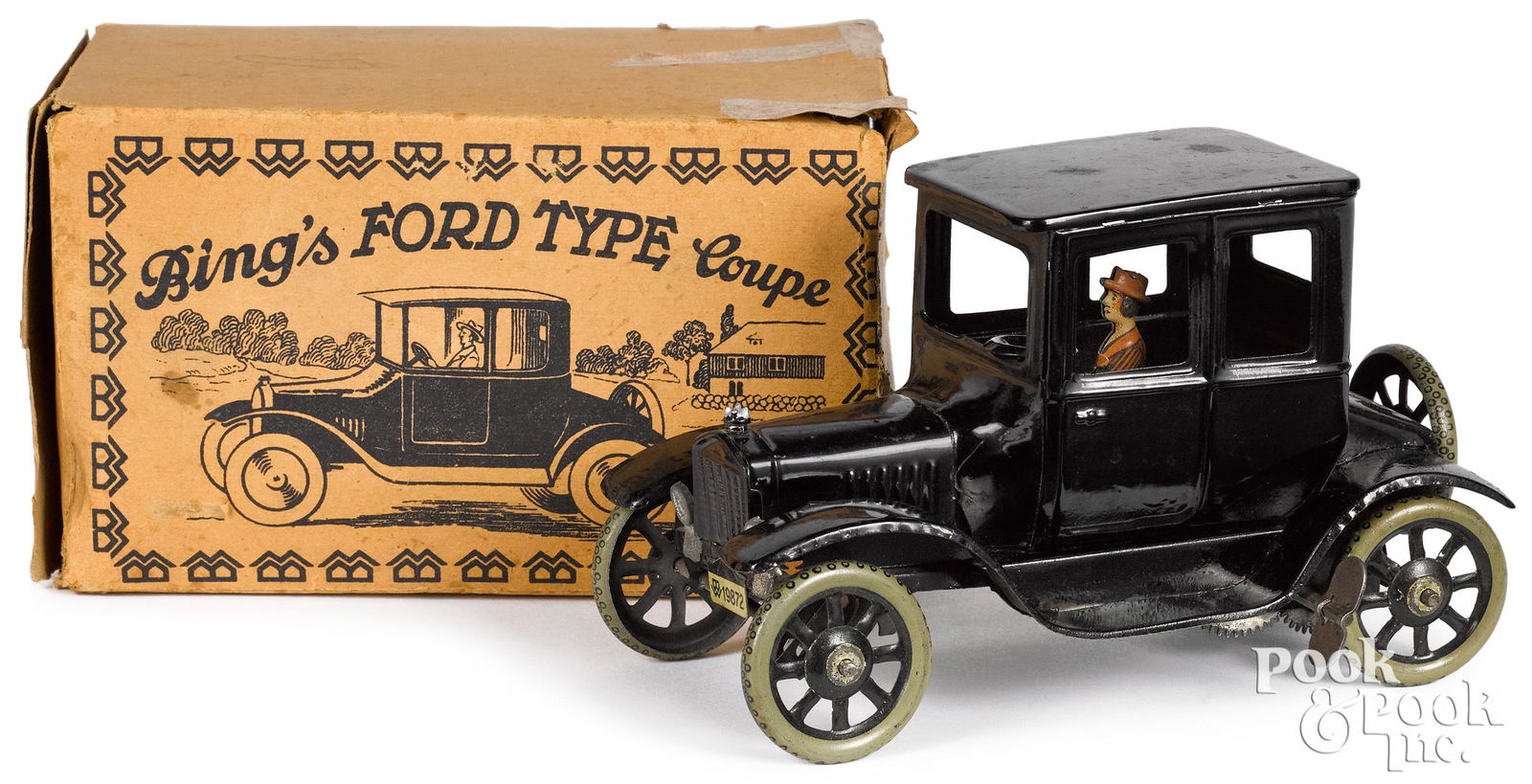 Boxed Bing tin wind-up Ford Type Coupe (1 of 2)