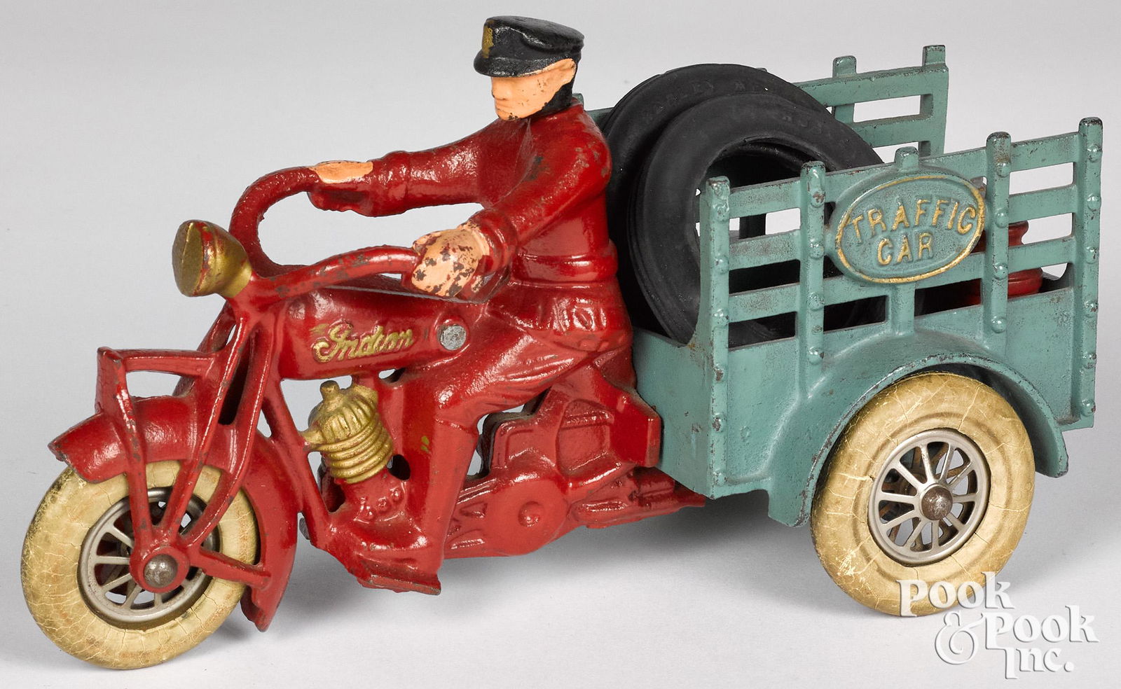 Hubley Indian Traffic Car delivery motorcycle (1 of 2)