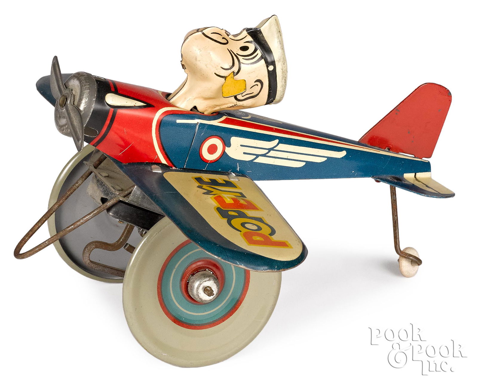 Marx tin lithograph Popeye the Pilot wind-up (1 of 2)