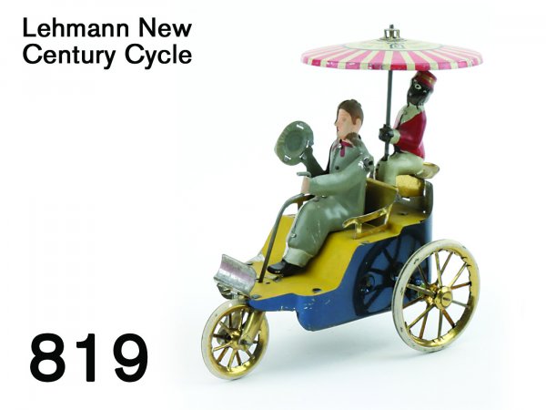 Lehmann New Century Cycle: Lehmann New Century Cycle lithographed and painted tin, clockwork 5" l.