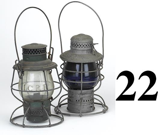 Lot: 2 I.C.R.R. Signal Lanterns
