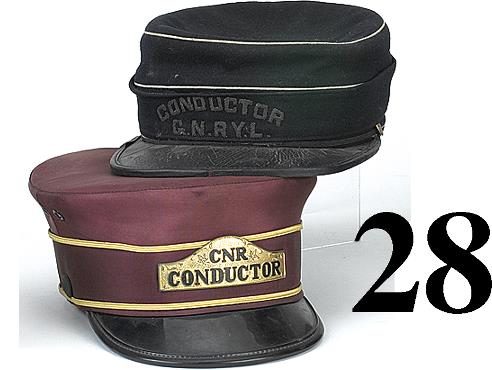 Lot: 2 Conductor's Caps - C.N.R. & G.N.RY.L.