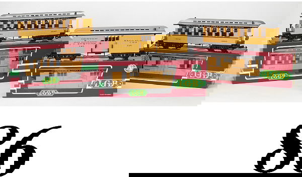 Lot: 6 LGB Denver/Rio Grande Coaches: Lot: 6 LGB Denver/Rio Grande Coaches 3081/3, 4175, 3084, all in ob; 2 # 3080 and 1226 coaches with out boxes 17.5" l. 17.5" l.