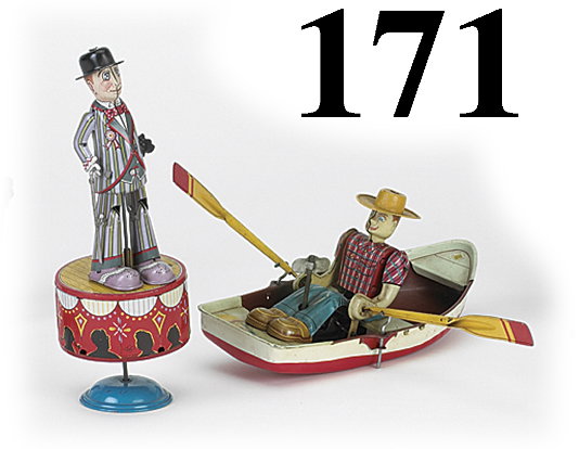 Lot: 2 Japanese Toys - Dancer and Rowboat