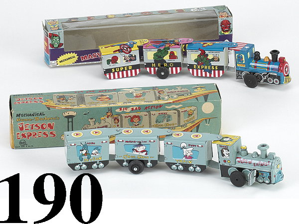 Lot: Jetson & Marvel Hero Trains with boxes