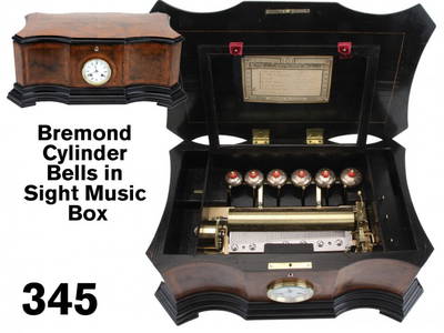 345: Bremond Cylinder Bells in Sight Music Box