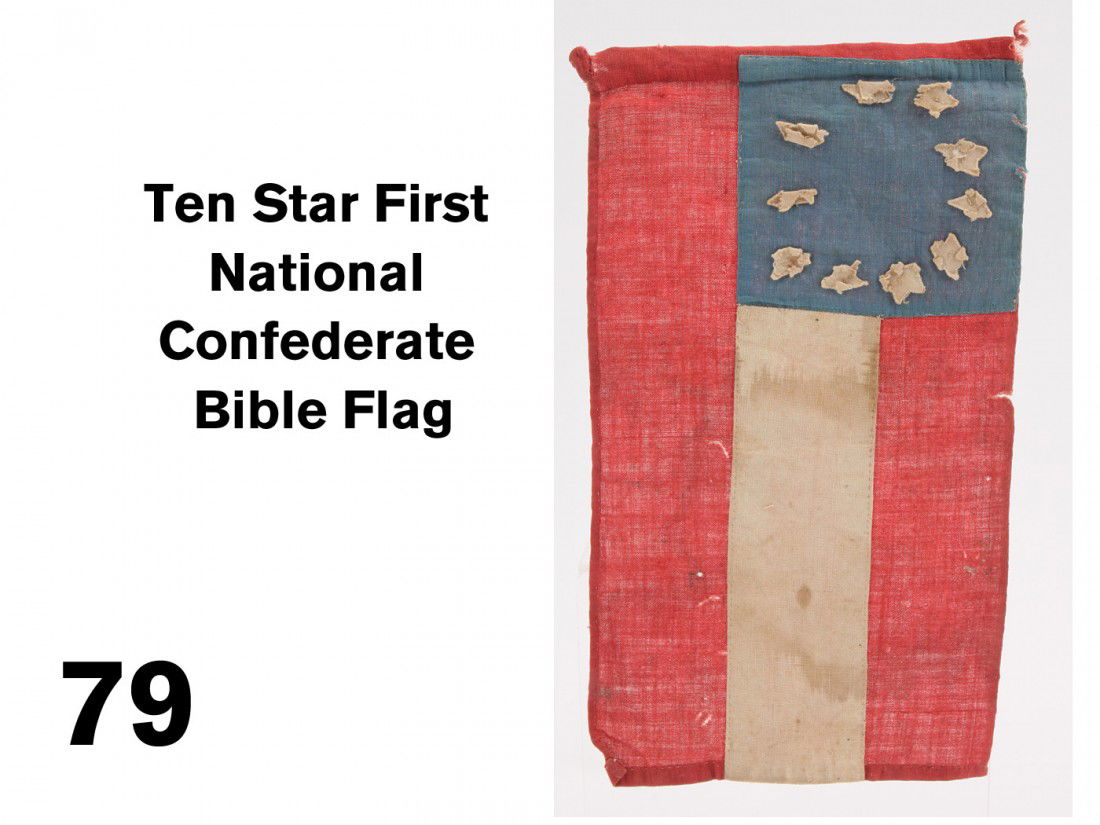 Ten Star First National Confederate Bible Flag: stars and bars, Bible flags were small flags made for loved ones as tokens of pride or affection. They were typically carried in bibles because it was a safe, secure place to store them and they could