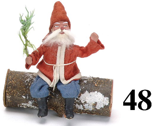 Santa on Log Candy Container