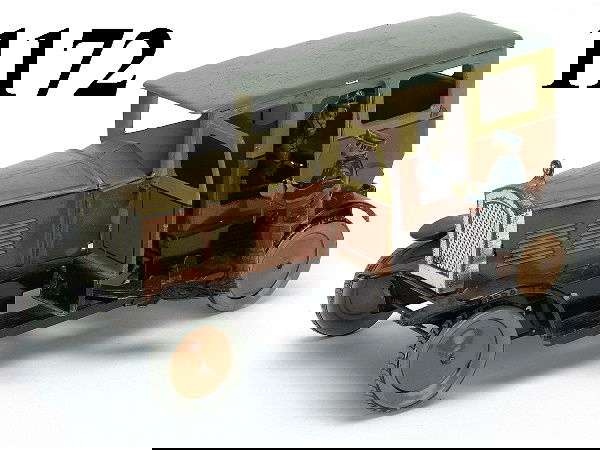 Eberl Chauffeur Limo: lithographed tin clockwork, a mechanical marvel by Hans Eberl: car proceeds, stops, the chauffeur steps out to open rear door for lady passenger, she leans forward to exit but apparently, exercising a