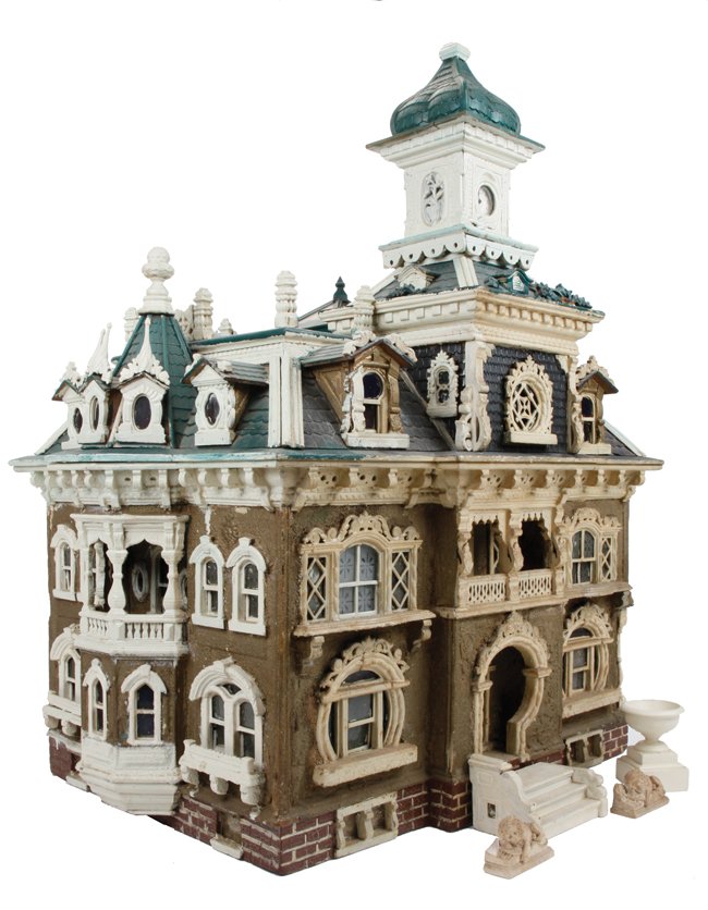 Moorish Revival Christmas Garden House: We quote from Antique Dolls' Houses, Flora Gill Jacobs © 2005 (page 215 where this extraordinary structure is pictured): Inasmuch as this piece of Victorian architecture is a shell, withal a complex 