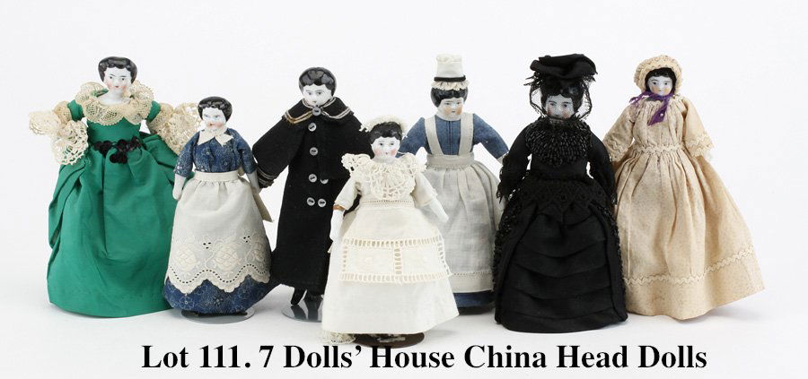 7 Dolls' House China Head Dolls (1 of 1)