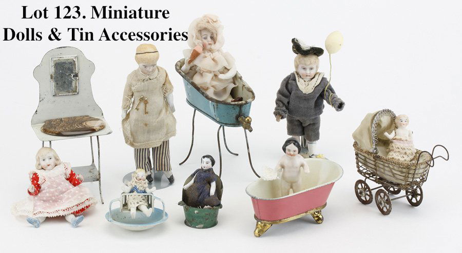 Miniature Dolls & Tin Accessories (1 of 1)