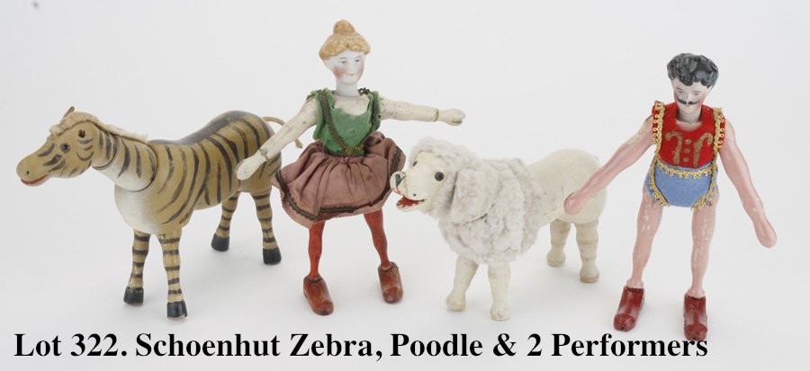Schoenhut Zebra, Poodle & 2 Performers (1 of 2)