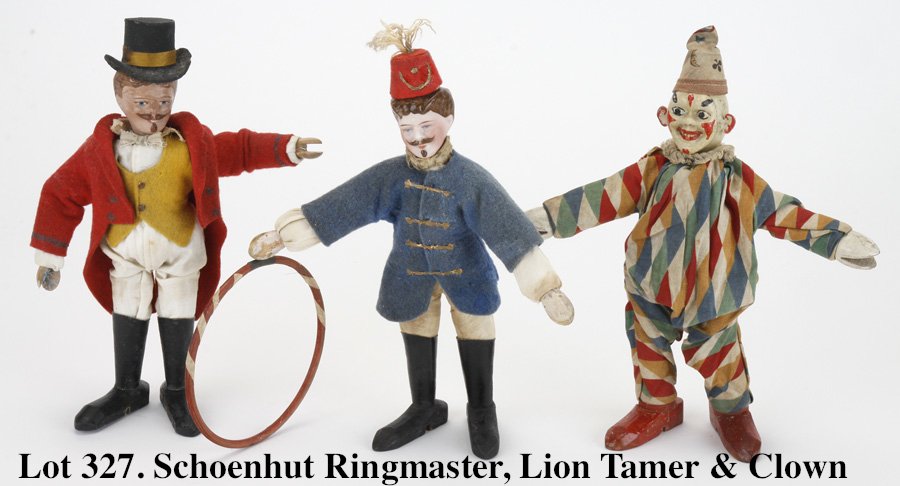 Schoenhut Ringmaster, Lion Tamer & Clown (1 of 2)