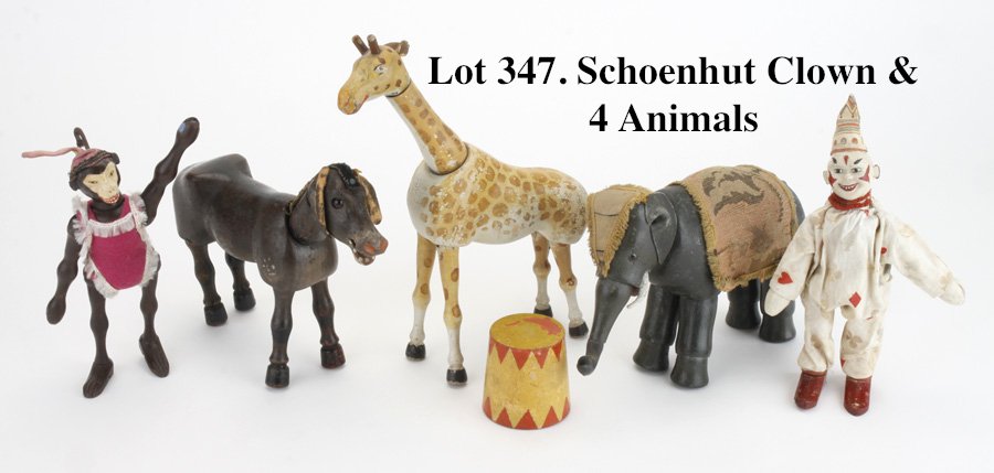 Schoenhut Clown & 4 Animals (1 of 1)