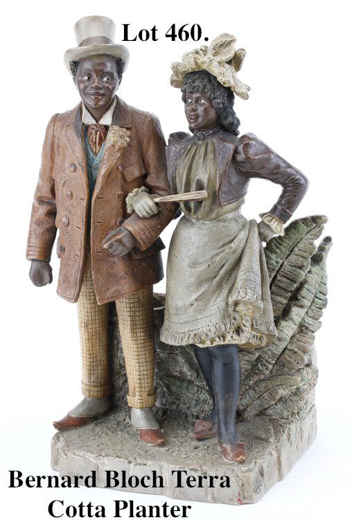 Bernard Bloch Black Couple Terra Cotta Planter (1 of 3)