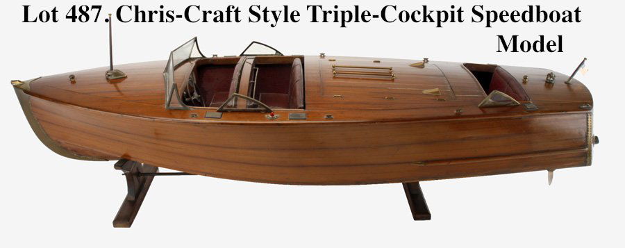 Chris-Craft Style Triple-Cockpit Speedboat Model (1 of 6)