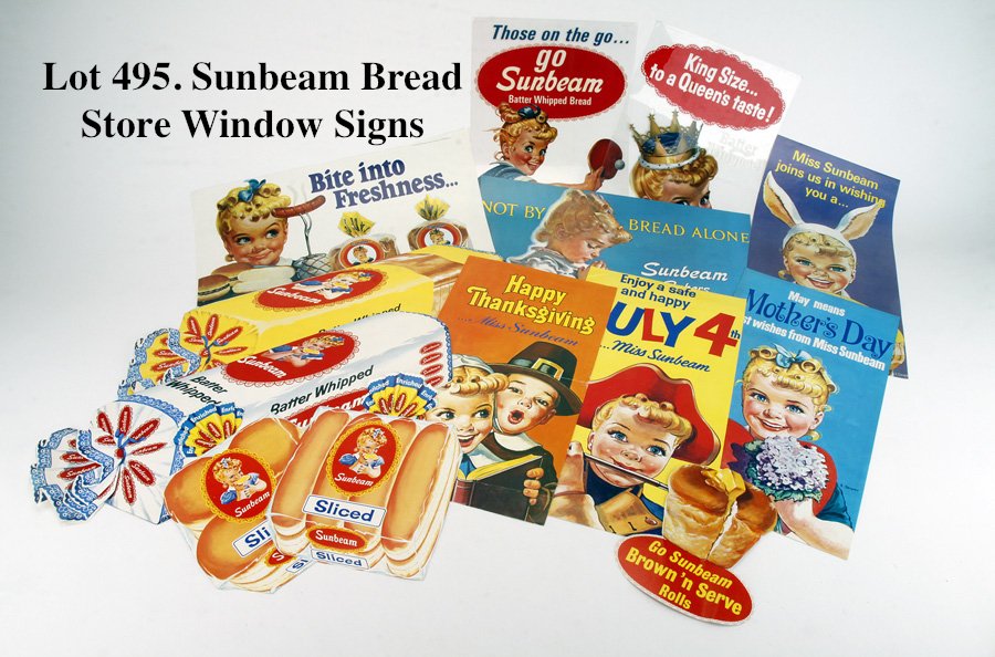 Lot: Sunbeam Bread Store Window Signs (1 of 1)