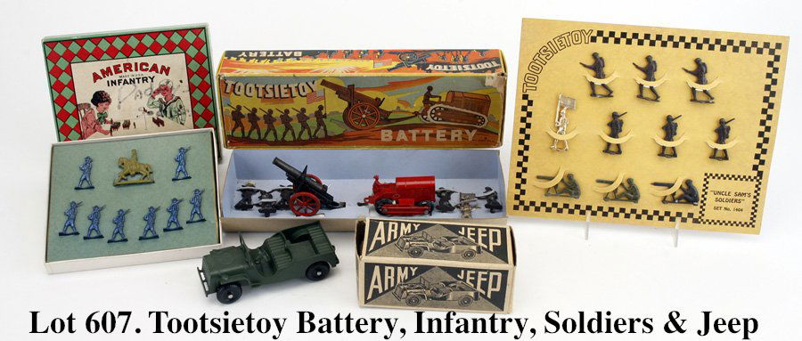 Tootsietoy Battery, Infantry, Soldiers & Jeep Group (1 of 1)