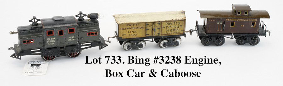 Bing #3238 Engine, Box Car & Caboose (1 of 2)