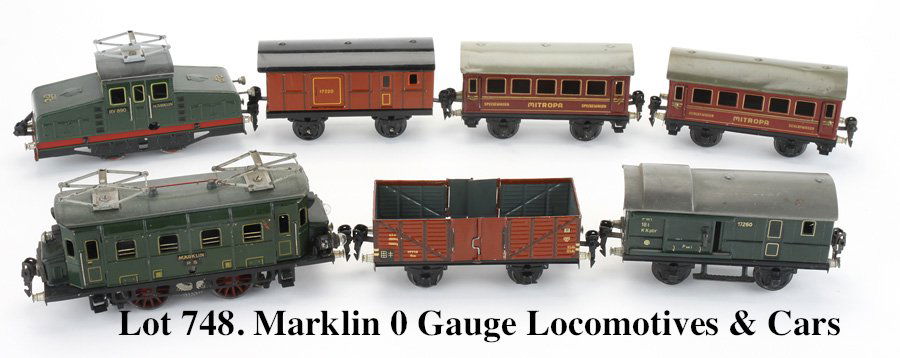 Marklin 0 Gauge: 2 Locomotive & 5 Cars (1 of 2)