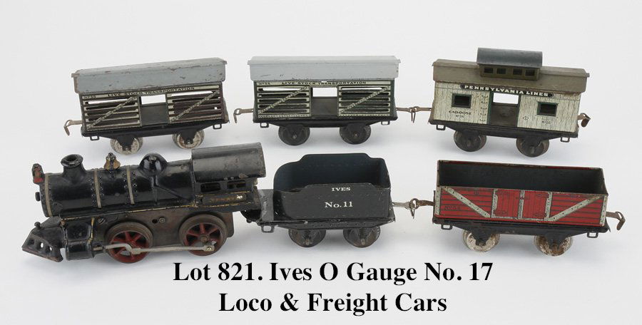 Ives O Gauge No. 17 Loco & Freight Cars (1 of 2)