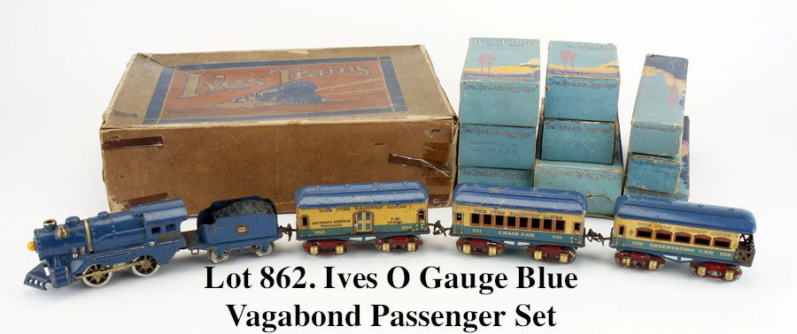 Ives O Gauge Blue Vagabond Passenger Set with boxes (1 of 3)