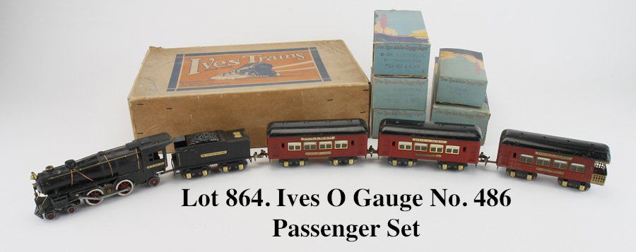 Ives O Gauge No. 486 Passenger Set with boxes (1 of 3)