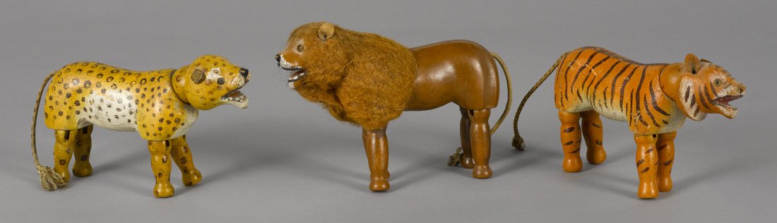 Three Schoenhut painted wood animals with glass (1 of 1)