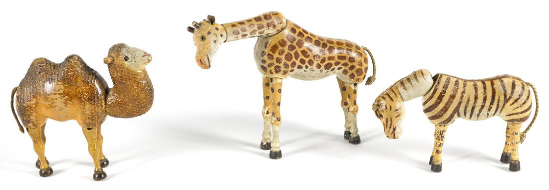 Three Schoenhut painted wood animals with glass (1 of 1)