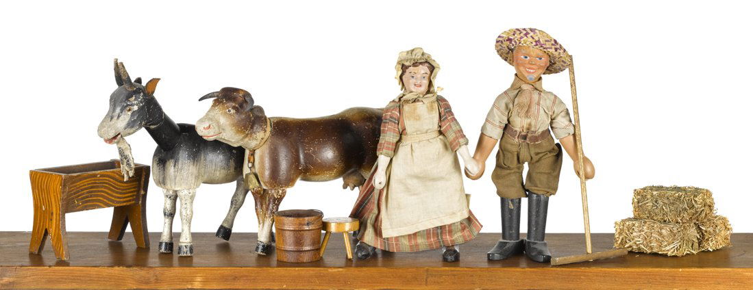 Schoenhut painted wood farmer group, to include (1 of 1)