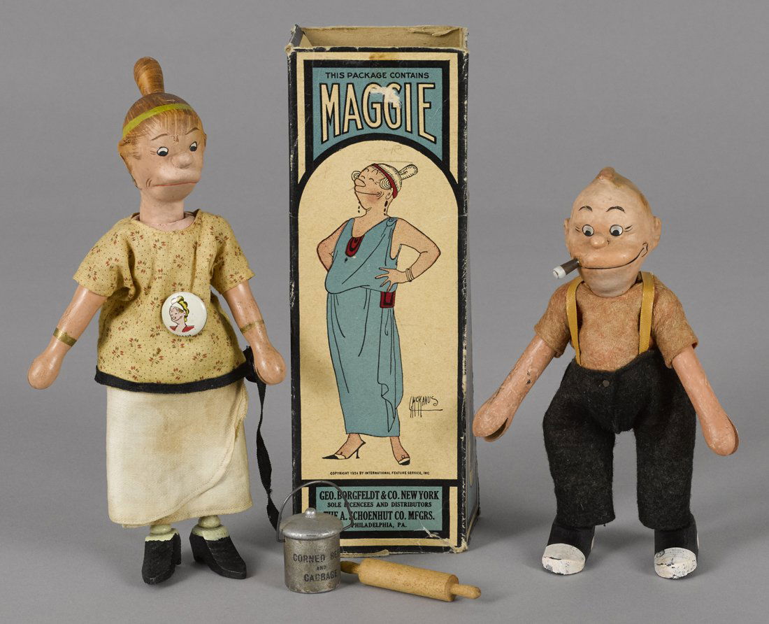 Schoenhut painted wood Maggie and Jiggs comic ch (1 of 1)