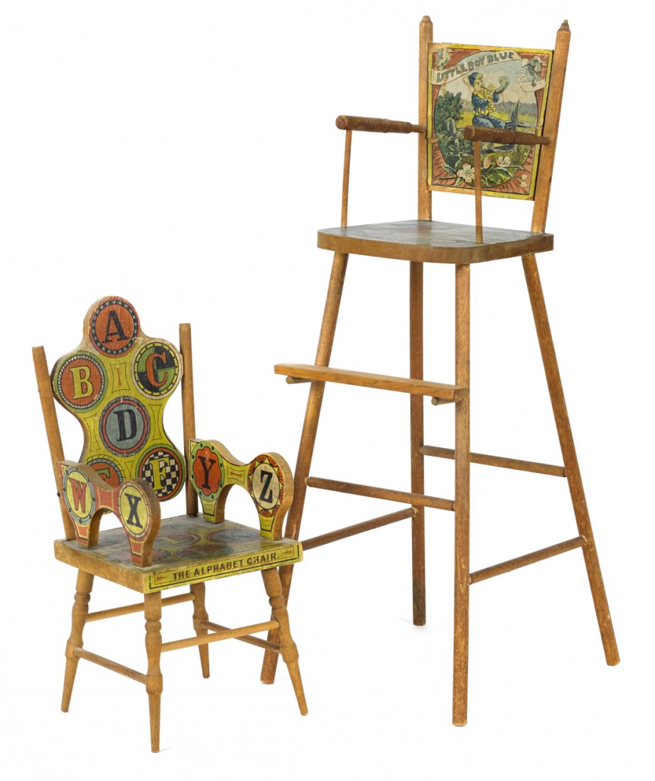 W. S. Reed paper lithograph doll's high chair w (1 of 3)