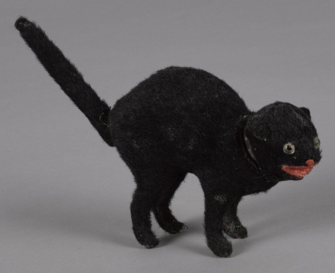 Mohair Halloween scared black cat candy containe (1 of 1)