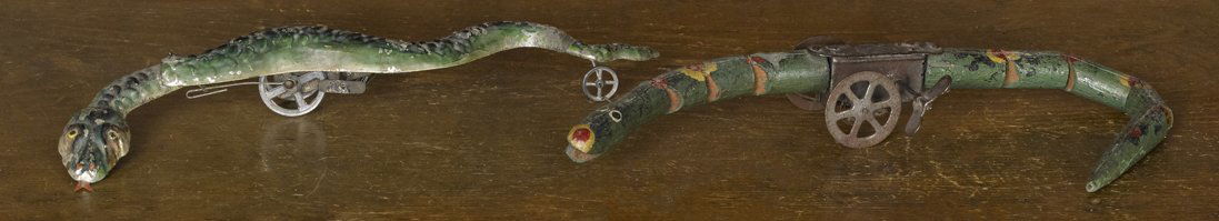 Two clockwork snake toys, one is hand painted t (1 of 1)
