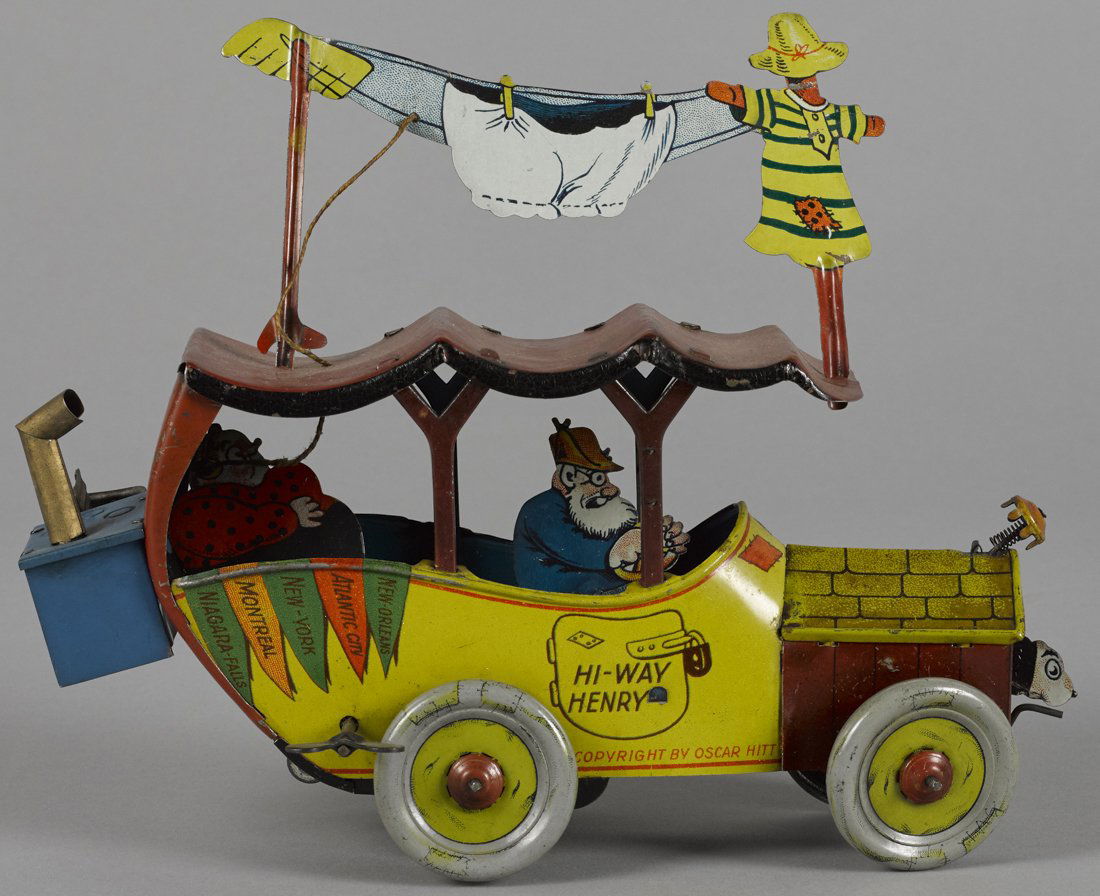 Fischer tin lithograph wind-up Hi-Way Henry to (1 of 2)