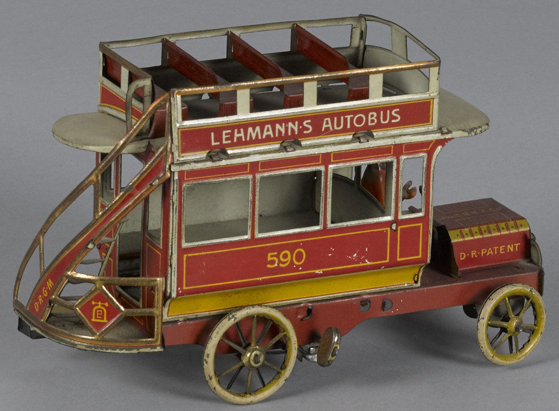 Lehmann tin lithograph clockwork Autobus, 8'' (1 of 1)