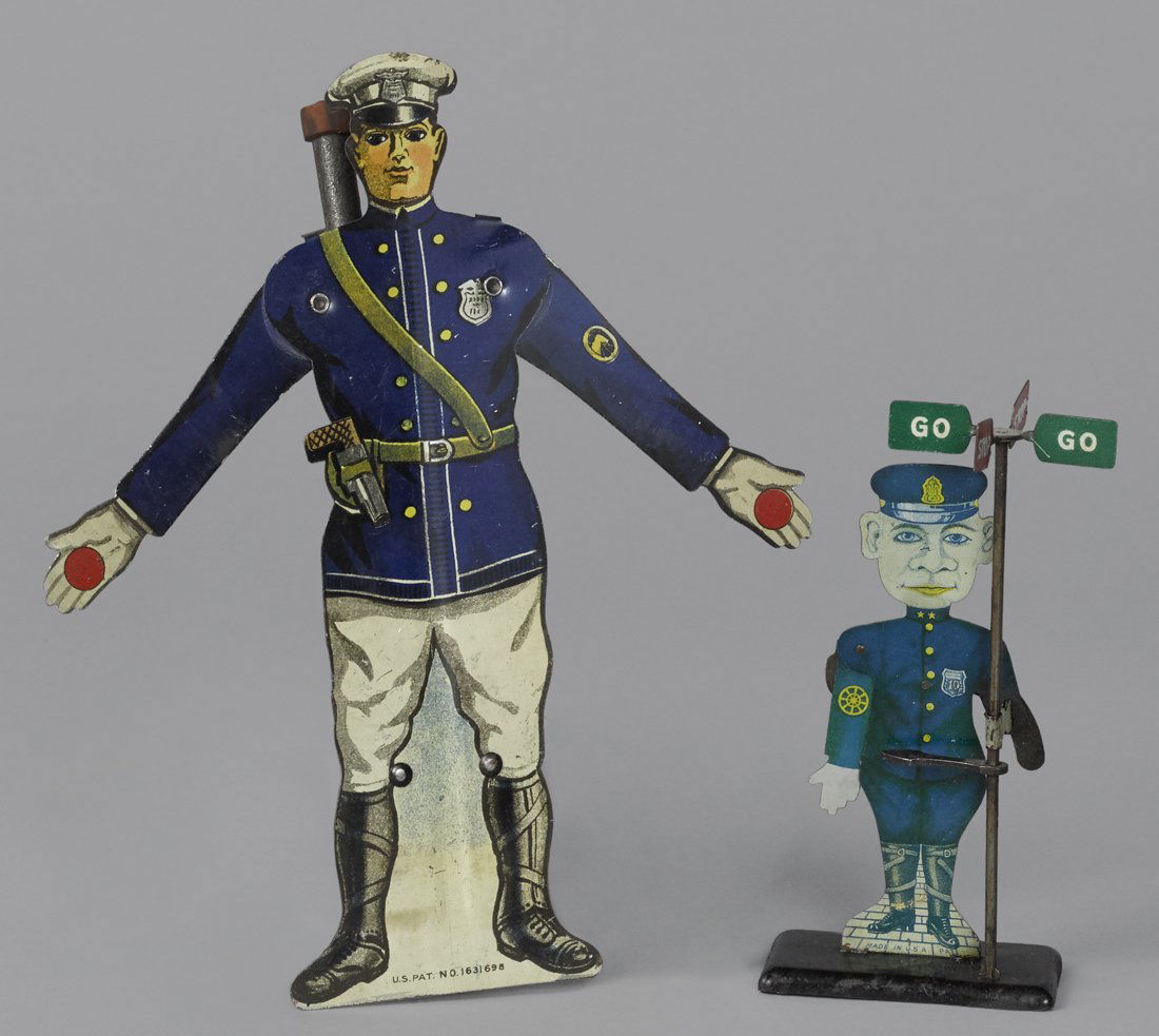 Tin lithograph animated policeman vehicle signal (1 of 1)